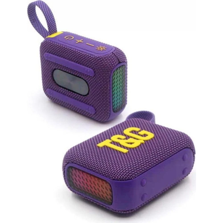 T&G TG445 Φορητό στερεοφωνικό Subwoofer Bass RGB Light Ασύρματο Ηχείο TWS BT - Μωβ