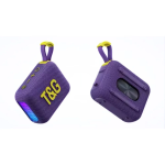 T&G TG445 Φορητό στερεοφωνικό Subwoofer Bass RGB Light Ασύρματο Ηχείο TWS BT - Μωβ