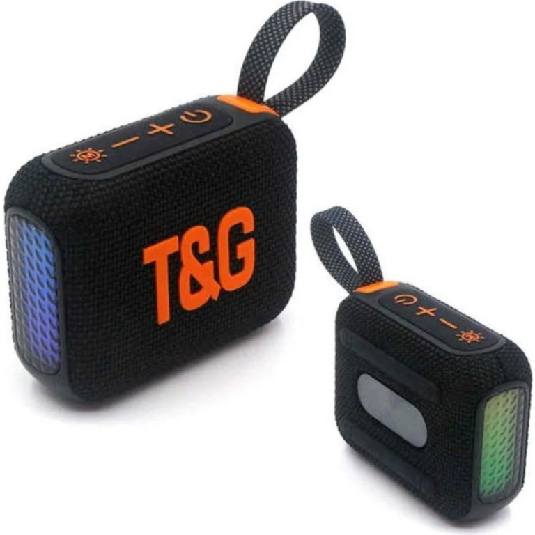 T&G TG445 Φορητό στερεοφωνικό Subwoofer Bass RGB Light Ασύρματο Ηχείο TWS BT - Μαύρο