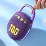 T&G TG447 5W Φορητό Subwoofer Mini LED Ασύρματο Ηχείο Bluetooth Μωβ