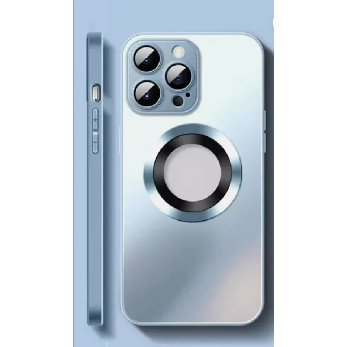 Θήκη Metal AG Glass για iPhone 16 Pro Ανοιχτό Μπλε