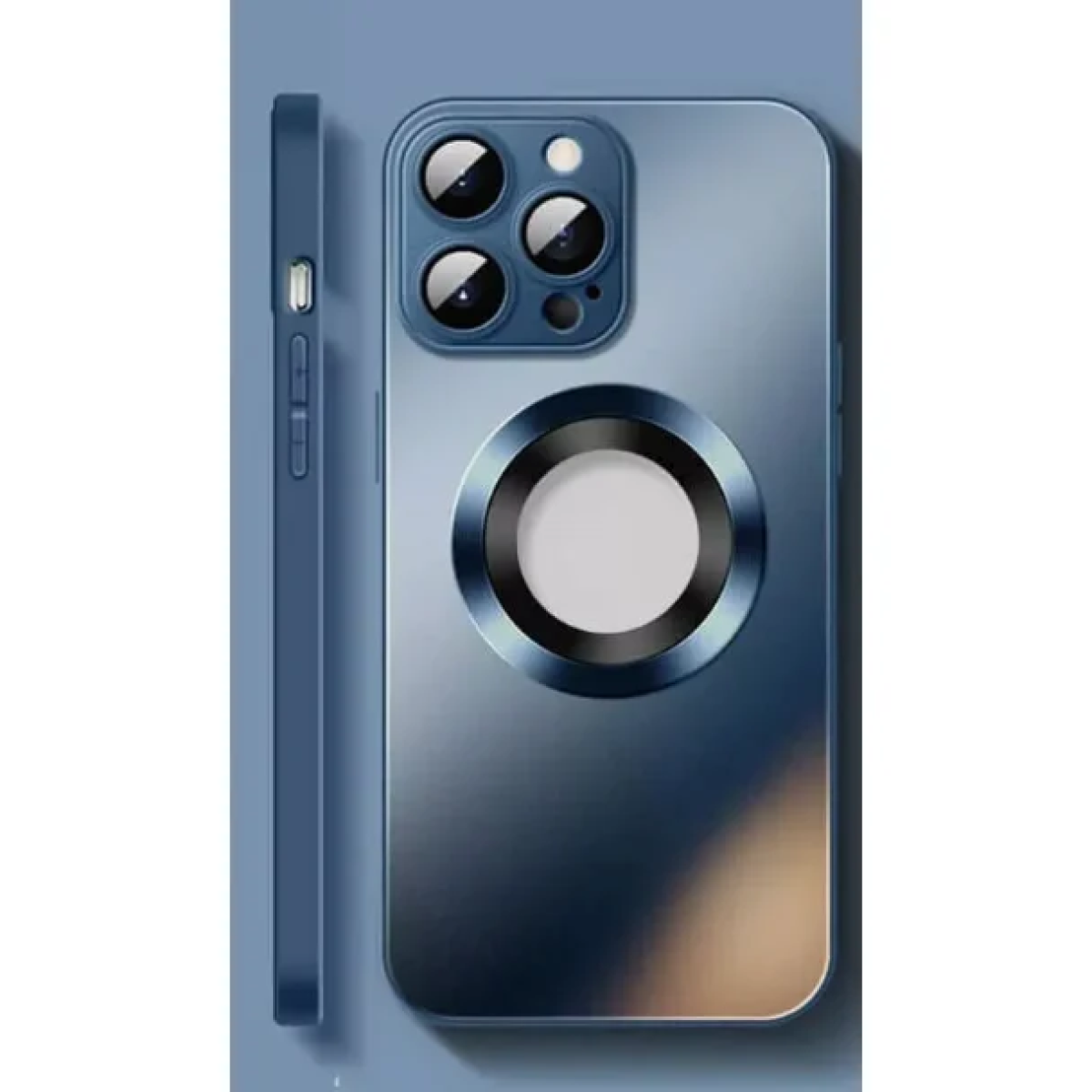 Θήκη Metal AG Glass για iPhone 16 Pro Max Μπλε