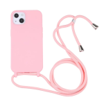 Θήκη Σιλικόνης LANYARD με Κορδόνι για iPhone 16 Pro Max Ροζ
