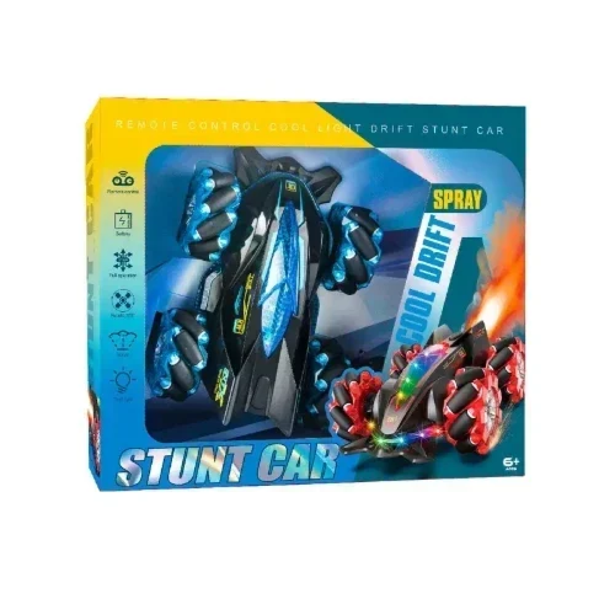 Λαμπάδα Τηλεκατευθυνόμενο RC Drift Car με LED Φωτισμό & Spray Τηλεχειριστήριο 2,4 GHz - Κόκκινο - Image 4