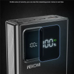 WEKOME WP-94 Power bank 20000mAh 27W Power Delivery με 2 Ενσωματωμένα Καλώδια, 1x USB-A, 1x USB-C, Οθόνη LED - Λευκό