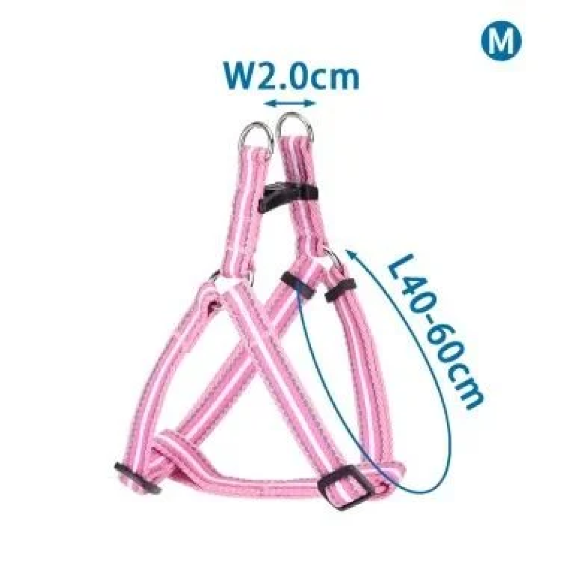 Ανακλαστικό Σαμαράκι για Σκύλους W2.0*L40-60cm Medium Μώβ