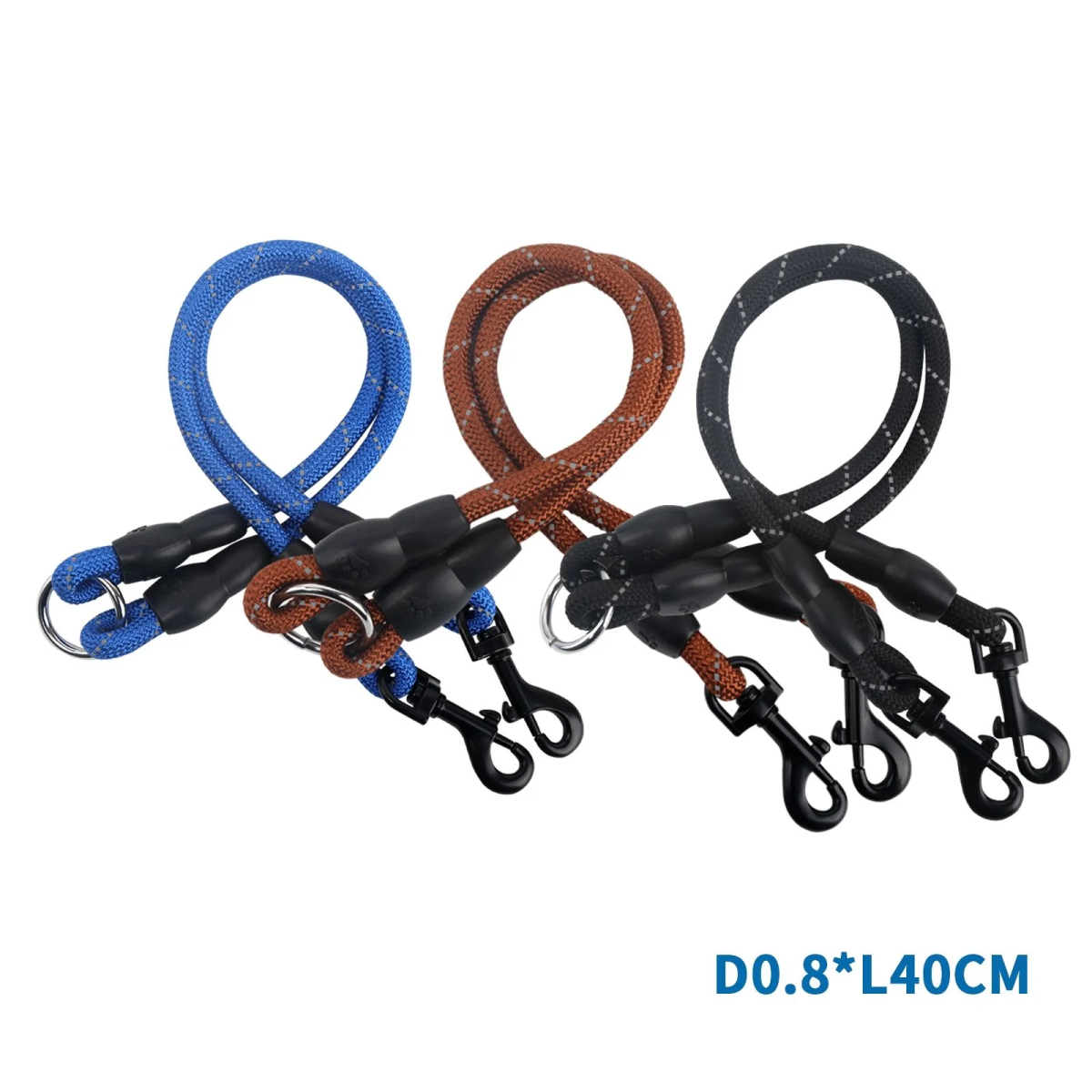 Διπλό Ανακλαστικό Λουρί για Σκύλους D0.8*L40cm Small Καφέ