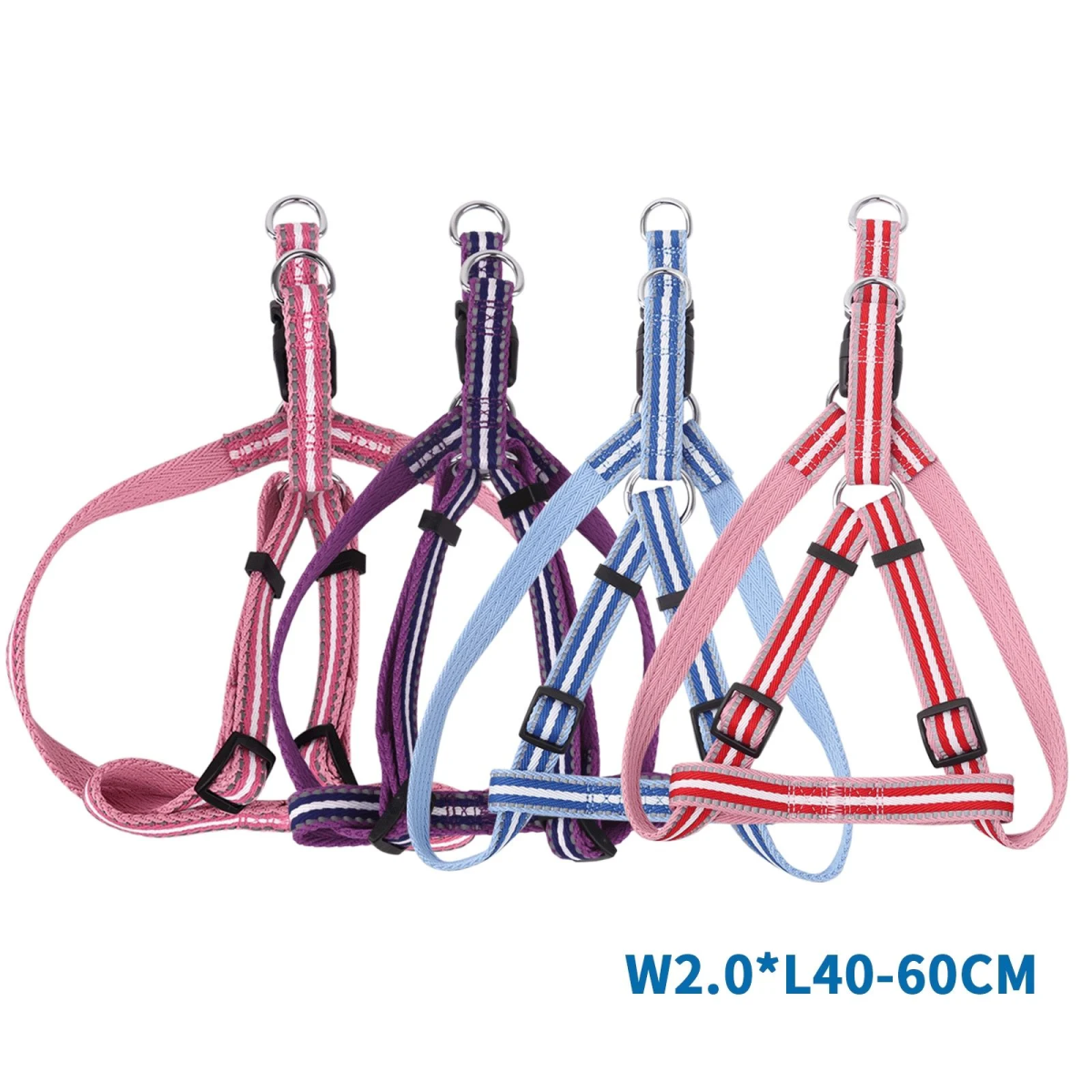 Ανακλαστικό Σαμαράκι για Σκύλους W2.0*L40-60cm Medium Μώβ