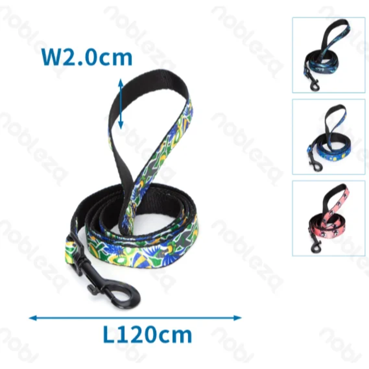 Οδηγός για Σκύλους με Σχέδιο Tropical W2*L120cm Medium Ρόζ