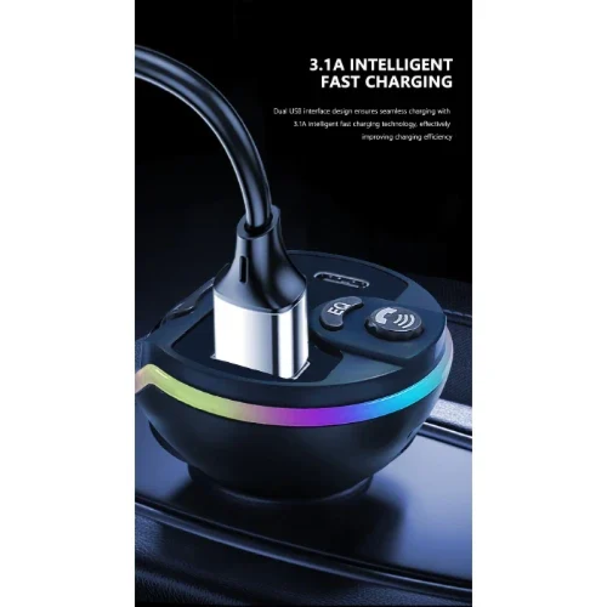 Wireless FM Transmitter με Φωτισμό LED Andowl Q-C80