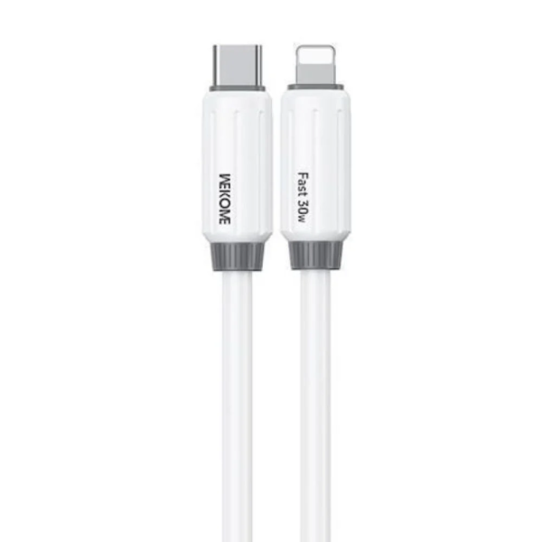 WK Wdc-29 USB-C to Lightning Cable 30W Λευκό 1m