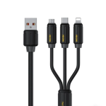 WK WDC-30 Καλώδιο 1.2μ 66W USB σε Lightning/ Type-C/ Micro Fast Charging Data Cable - Μαύρο