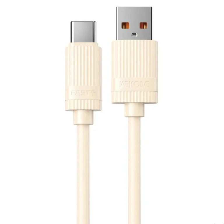 WK WDC-52a Καλώδιο Γρήγορης Φόρτισης 66W USB σε Type-C 1μ Μπεζ