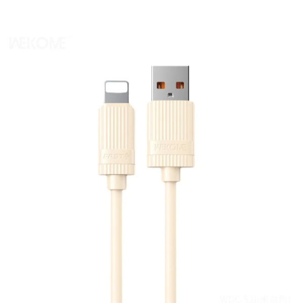 WK WDC-52i Καλώδιο Γρήγορης Φόρτισης 12W USB σε Lightning 1μ Μπεζ
