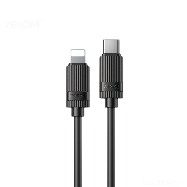 WK WDC-55 Καλώδιο PD30W Type-C σε Lightning 1μ Μαύρο