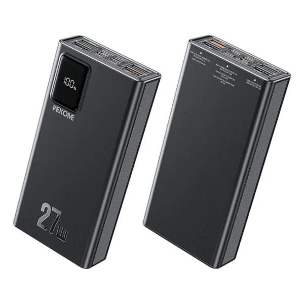 WP-93 Power bank με Οθόνη LED Power Delivery 20000mAh 4x USB & USB Type-C 27W - Μαύρο