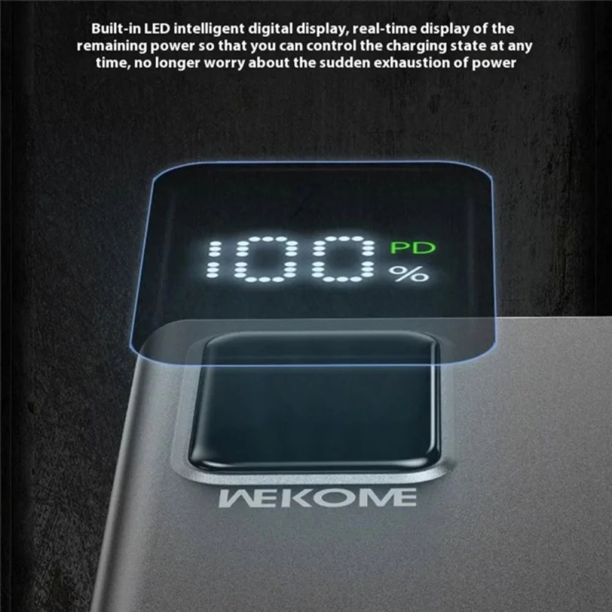WP-93 Power bank με Οθόνη LED Power Delivery 20000mAh 4x USB & USB Type-C 27W - Μαύρο