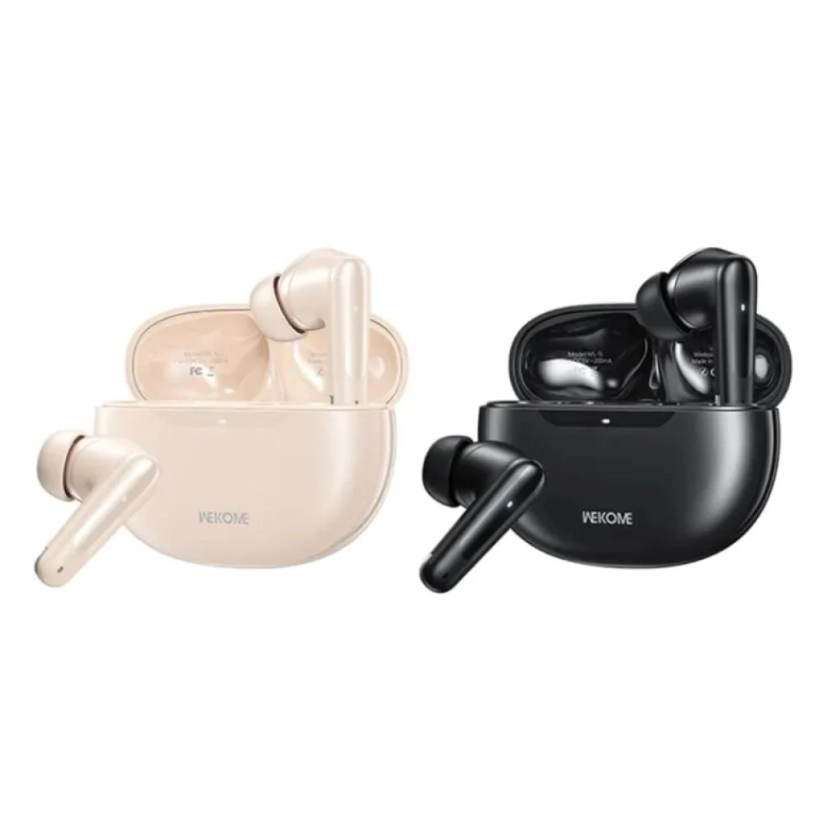 WS-15 In-ear Bluetooth TWS Ακουστικά με Θήκη Φόρτισης Μπεζ