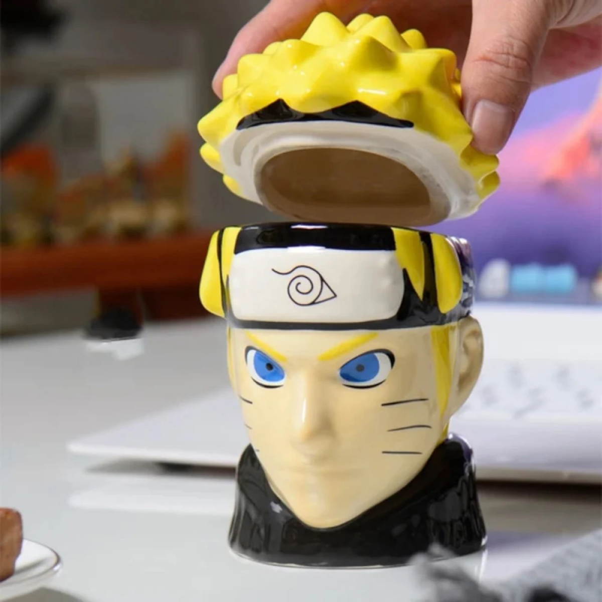 3D Κεραμική Κούπα 330ml με Καπάκι Naruto Uzumaki