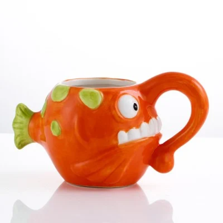 3D Κεραμική Κούπα 500ml Ψάρι Φανάρι