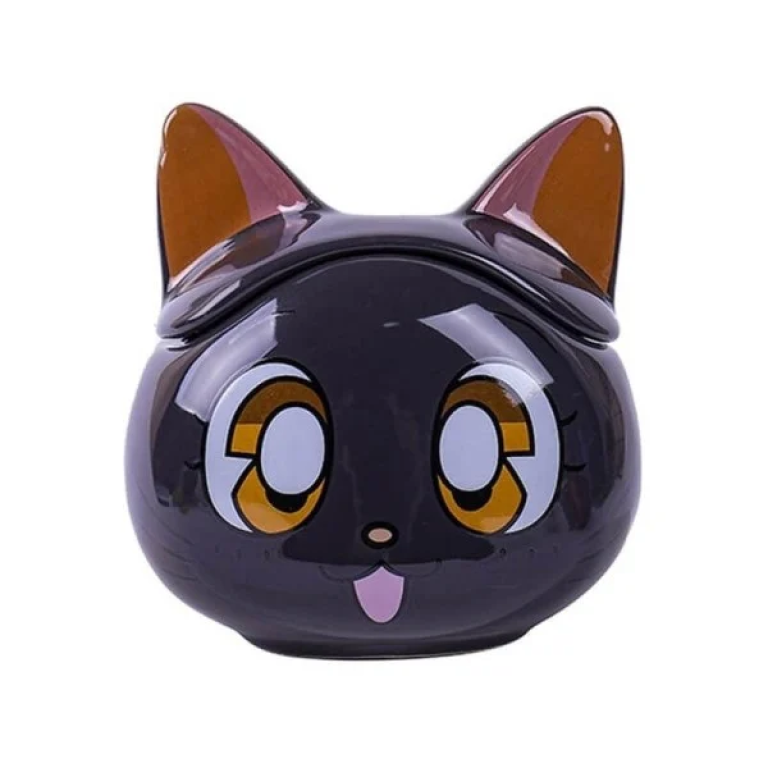 3D Κεραμική Κούπα με Καπάκι 350ml Sailor Moon-Luna Μαύρη