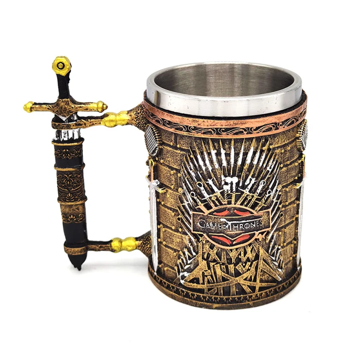 3D Κούπα Μπύρας από Ανοξείδωτο + Ρητίνη 450ml Game Of Thrones