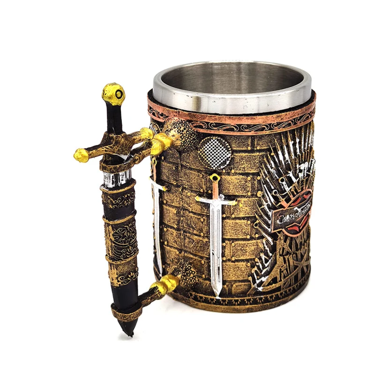 3D Κούπα Μπύρας από Ανοξείδωτο + Ρητίνη 450ml Game Of Thrones