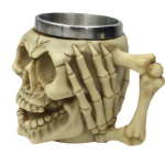 3D Κούπα Μπύρας από Ανοξείδωτο + Ρητίνη 450ml Μεσαιωνική Skull
