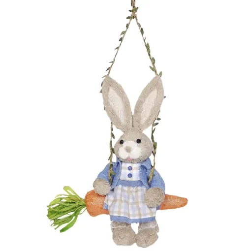 Λαγός Ψάθινος Κούνια Καρότο Κορίτσι 35x30x11cm Bunny's 932188