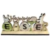 Ξύλινο Happy Easter με δύο Λαγούς 23x10