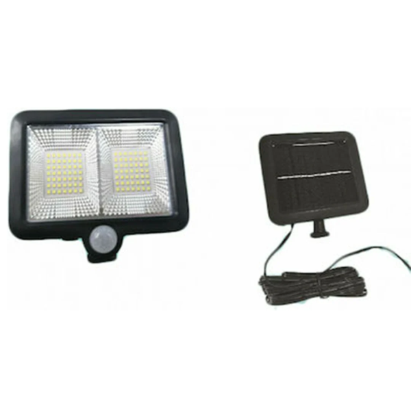Αδιάβροχος Ηλιακός Προβολέας Τοίχου 100 LED Με Ανιχνευτή Κίνησης, Φωτοκύτταρο & Πάνελ Φόρτισης ARRANGO AT76113