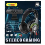 Ακουστικά gaming over ear και κάμερα για υπολογιστή Q-E77 Andowl μαύρο