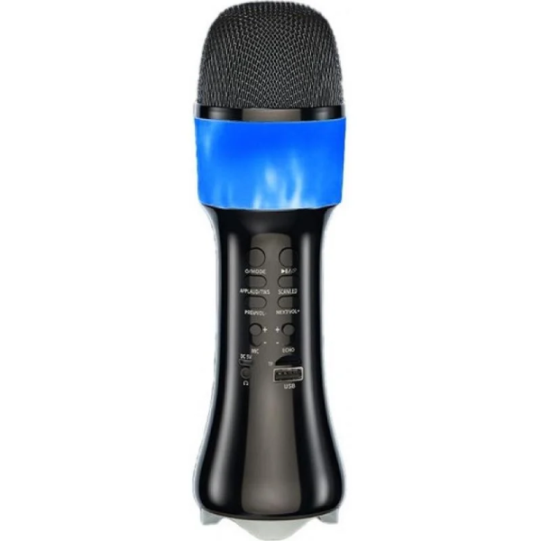 Ασύρματο Μικρόφωνο Karaoke με ενσωματωμένο ηχείο & led light Q99 Μαύρο