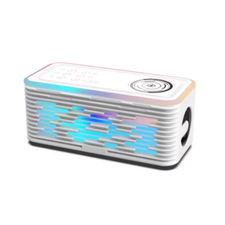 Ασύρματος φορτιστής με ηχείο Bluetooth & νυχτερινό φως RGB 15W - Υ19 Λευκό