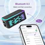 Ασύρματος φορτιστής με ηχείο Bluetooth & νυχτερινό φως RGB 15W - Υ19 Μαύρο