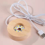 Διακοσμητική Κρυστάλλινη Χαραγμένη Σφαίρα με Ξύλινη Βάση και Θερμό Λευκό Φωτισμό LED