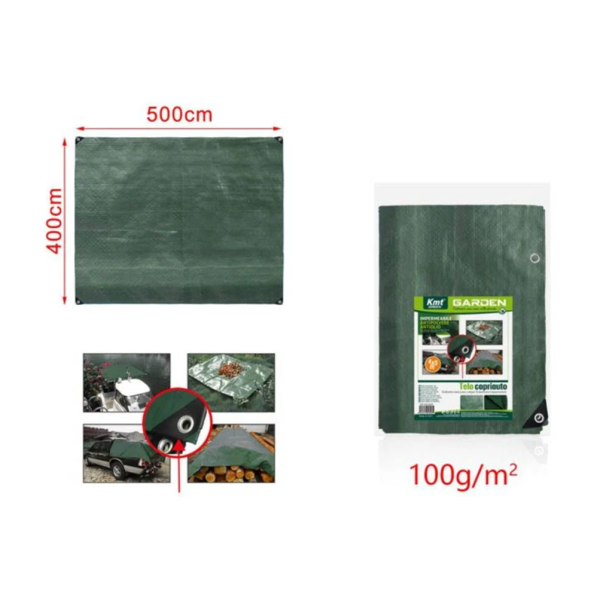 Δίχτυ Σκίασης Πράσινο 400cm*500cm 100gr/m²