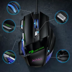 Ενσύρματο ποντίκι Gaming υπολογιστή K90 AOAS - μαύρο - Image 2