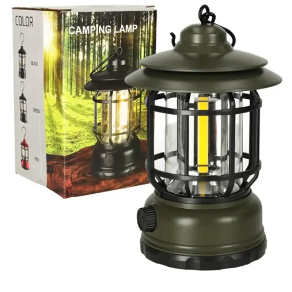 Επαναφορτιζόμενη λάμπα κήπου USB για κάμπινγκ - χακί