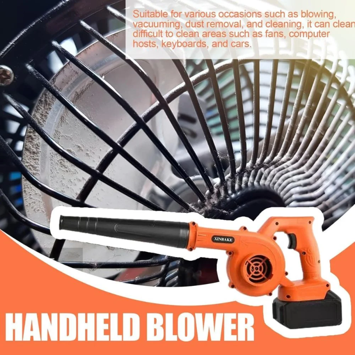 Επαναφορτιζόμενος Φυσητήρας / Απορροφητήρας Μπαταρίας Χειρός με Ρύθμιση Έντασης Μαύρο