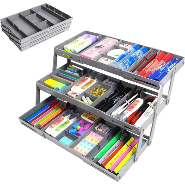Επεκτάσιμο Έξυπνο Συρτάρι 3 επιπέδων Smart Drawer Γκρι
