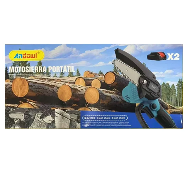 Φορητό αλυσοπρίονο μπαταρίας Andowl Q-DJ1100 μαύρο/μπλε