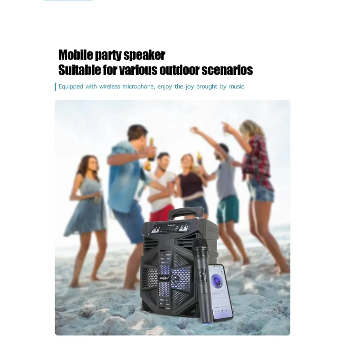 Φορητό Bluetooth Ηχείο Με Μικρόφωνο Και LED φωτισμό GTS-2137