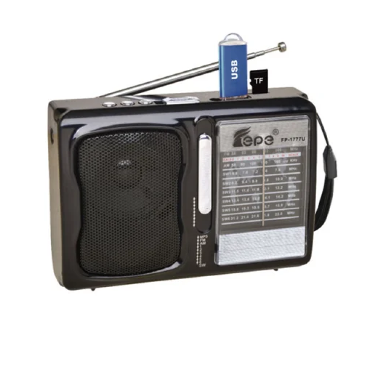 Φορητό mini ραδιόφωνο AM FM με MP3 Player FP-1777U καφέ