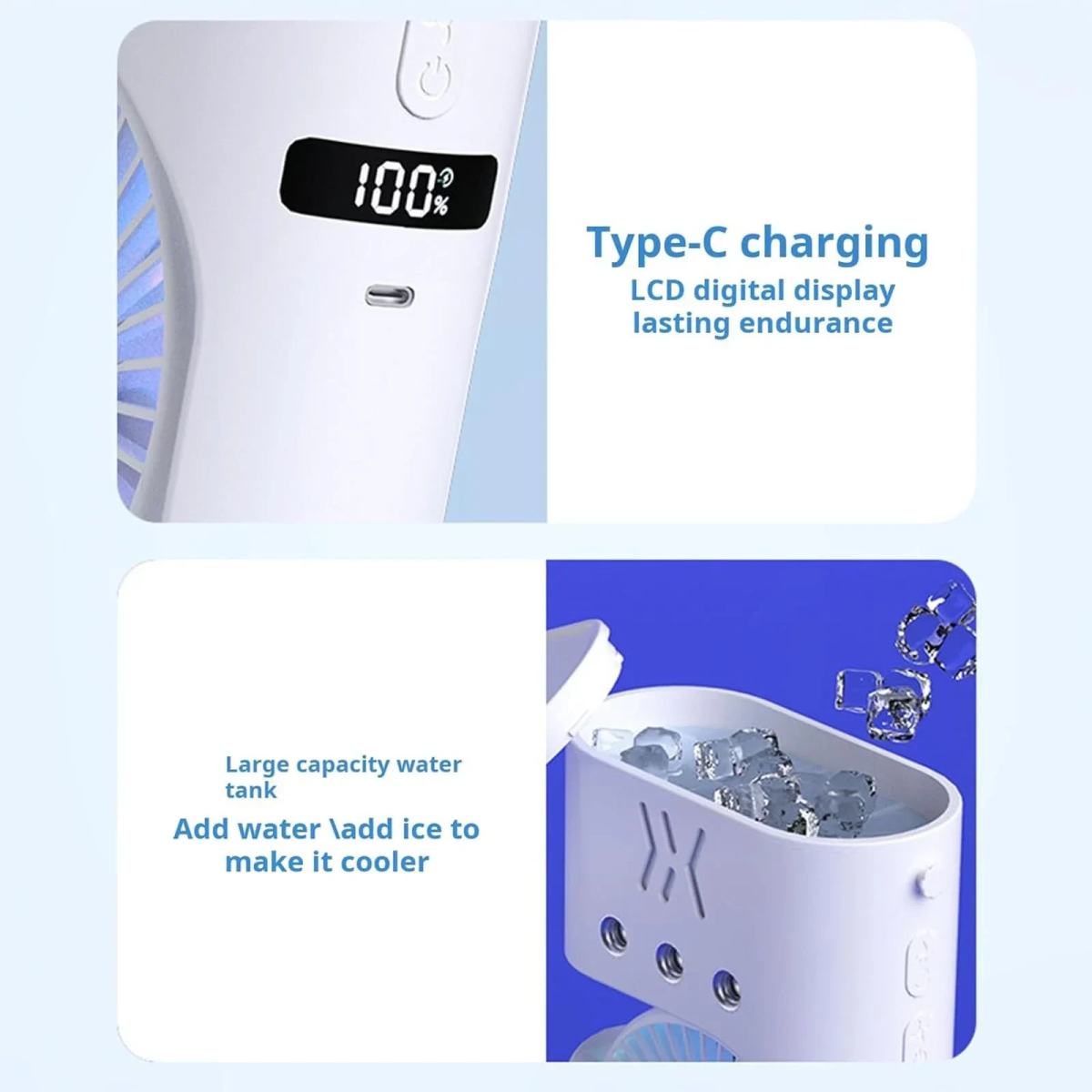 Φορητός Ανεμιστήρας Υδρονέφωσης 500ML με Φωτισμό LED 06Α189