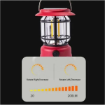 Φωτιστικό φανάρι LED για Camping με γάντζο 200LM θερμό λευκό GB-23 μαύρο