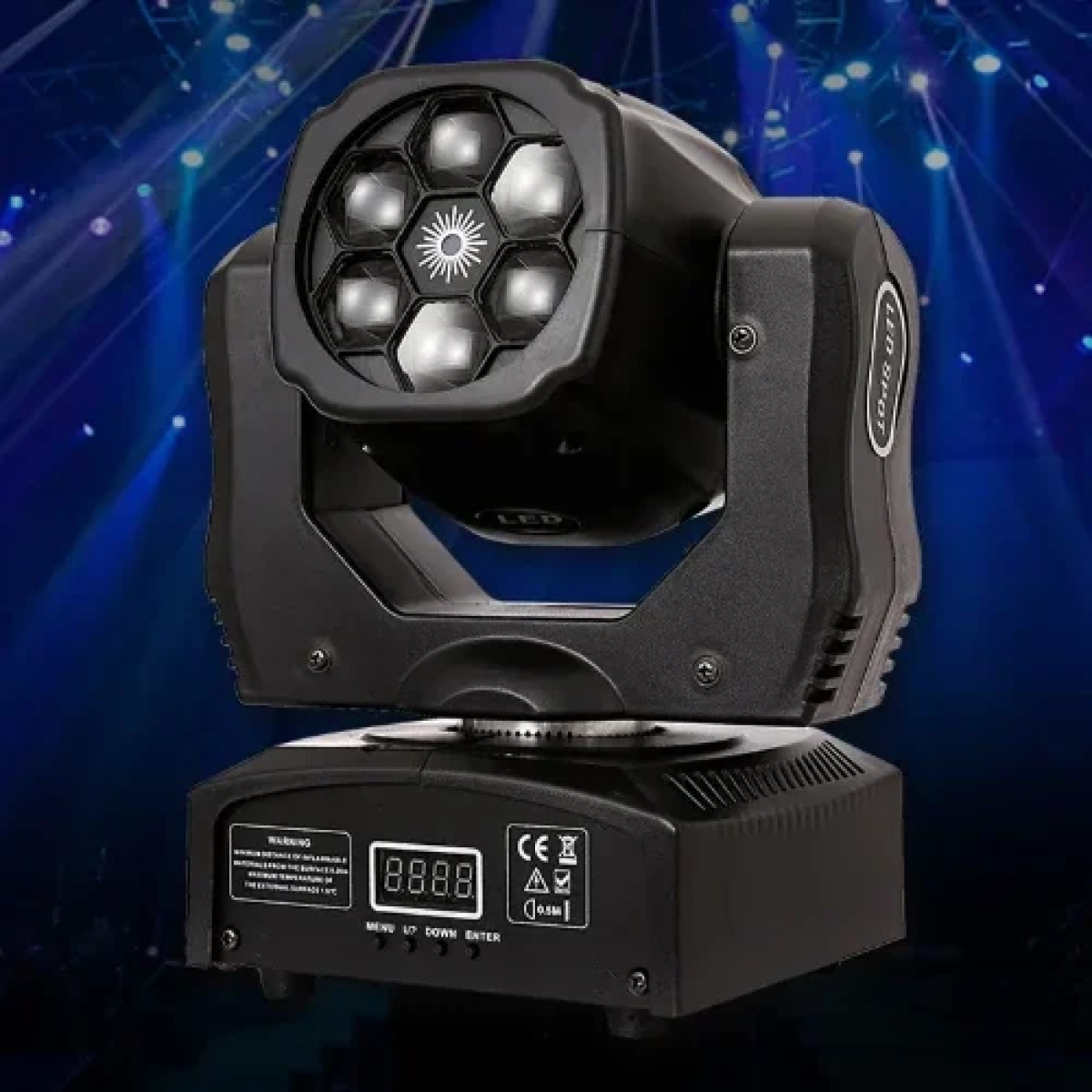 Φωτορυθμικό 6 LED με Περιστρεφόμενη Κεφαλή DMX512