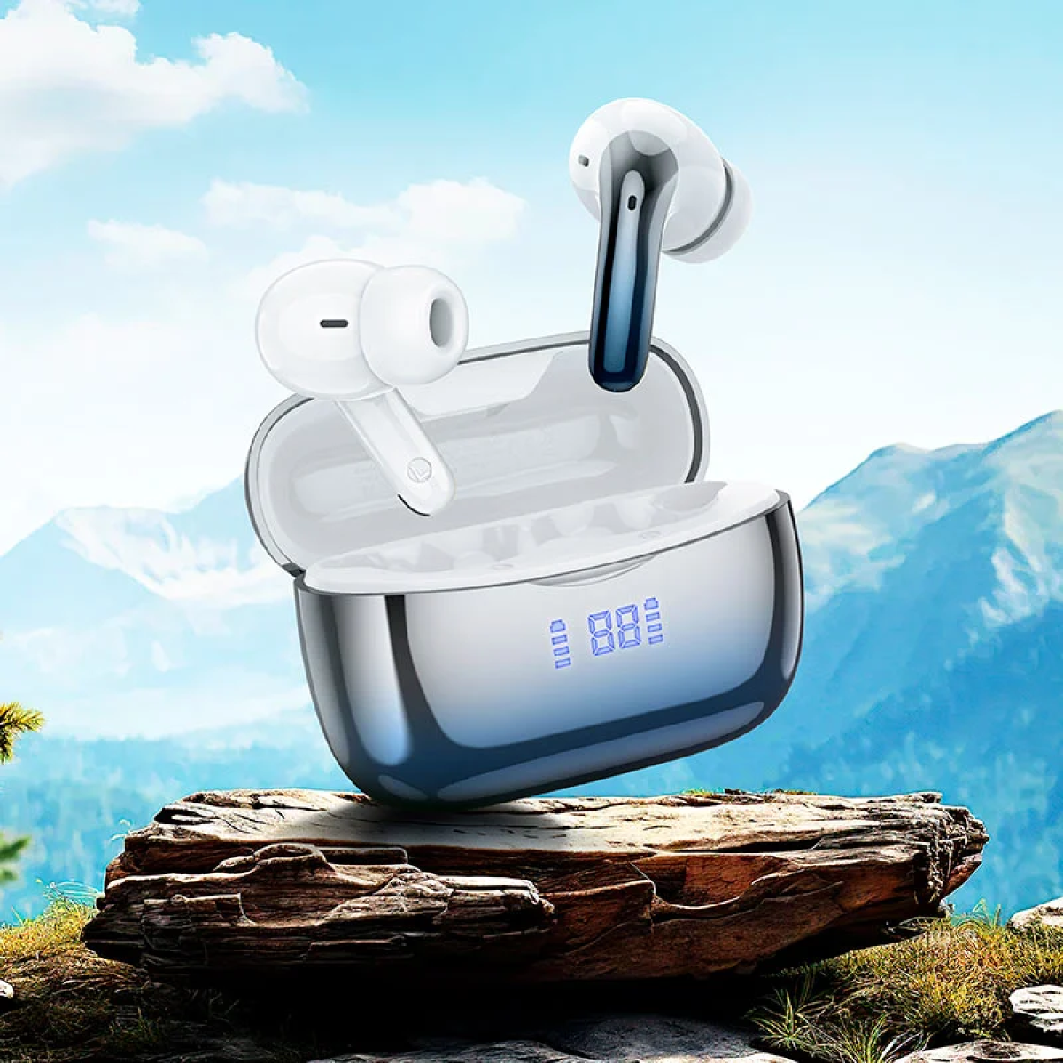 Hoco EQ16 Shine In-ear Bluetooth Handsfree Ακουστικά με Θήκη Φόρτισης Black Glaze