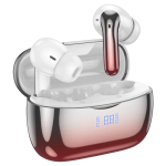 Hoco EQ16 Shine In-ear Bluetooth Handsfree Ακουστικά με Θήκη Φόρτισης Red Glaze