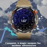 HT17 Smartwatch με Παλμογράφο Μπεζ